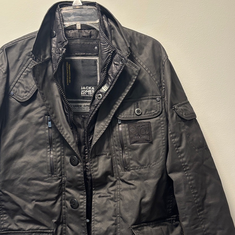Jack & Jones Men's Black Military Jacket - Picture 3 of 3